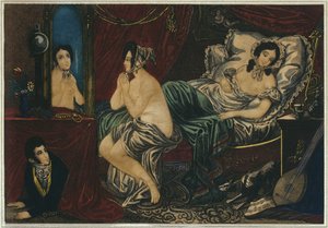 Nuit, coucher, début du XIXe siècle - French School
