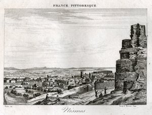Nîmes (gravure, vers 1850)