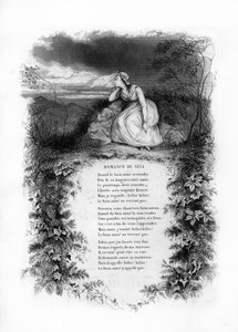 La romance de Nina. Une femme solitaire en robe de mariée au bord d