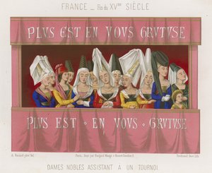 Noble femmes assistant à un tournoi - French School