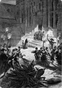 Noël en France sous Louis XIII : le seigneur se tient devant la porte de son château tandis qu