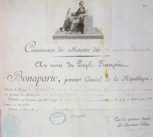 Nomination de Charles Maurice de Talleyrand-Périgord (1754-1838) au poste de ministre des Affaires étrangères, c.1797 - French School