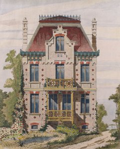 Villa normande à Villers-sur-Mer, Normandie, illustration du Moniteur des architectes, 1883