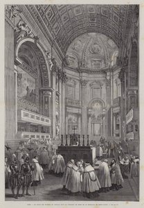 Transept nord de la basilique Saint-Pierre, Cité du Vatican, Rome, Italie (gravure) - French School