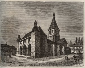 Notre Dame de Wassy - Haute-Marne en région Champagne-Ardenne - gravure dans «La France illustrée: géographie, histoire, administration statistique» par V.-A. Malt-Brown. 1884 - French School
