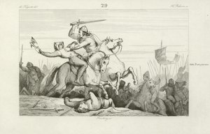 Eudes, roi de Francie occidentale, combattant les Vikings
