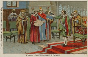 Oliver Cromwell prêtant serment en tant que Lord Protecteur d