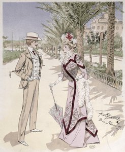 Sur la Promenade des Anglais, Nice, février 1899 - French School