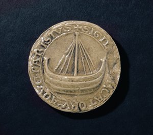 Un des plus anciens sceaux survivants de la Ville de Paris, vers 1210 - French School