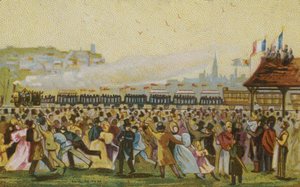 Ouverture du premier chemin de fer français, 1832 - French School