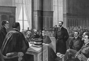 Ouverture des travaux de la Ligue des Patriotes en 1889. Président Gillet, Naquet, Laisant, Laguerre, Déroulède, Richard, Turquet, Gallian. - French School