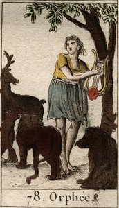 Orphée charme les animaux sauvages en jouant de sa lyre. De « Mythologie de la jeunesse » par Pierre Blanchard 1803
