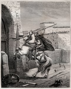 Otton II, empereur du Saint-Empire romain devant Paris - gravure - French School