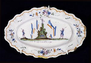 Assiette ovale avec l