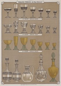 Page du catalogue du Grand Dépôt de Porcelaines, Faïences et Verreries - French School
