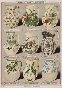 Page du catalogue du Grand Dépôt de Porcelaines, Faïences et Verreries - French School