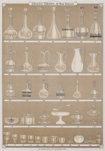 Page du catalogue du Grand Dépôt de Porcelaines, Faïences et Verreries - French School