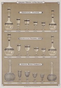 Page du catalogue du Grand Dépôt de Porcelaines, Faïences et Verreries - French School