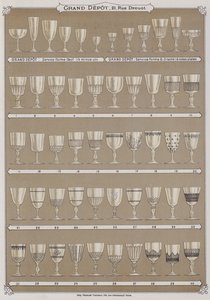 Page du catalogue du Grand Dépôt de Porcelaines, Faïences et Verreries - French School