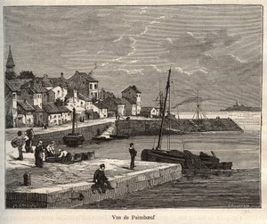Paimboeuf - Loire-Atlantique, dans la région Pays de la Loire - gravure dans « La France illustrée : géographie, histoire, administration statistique » par V.-A. Malt-Brown. 1884 - French School