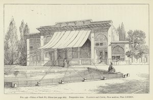 Palais de Bash No, Chiraz, vue en perspective - French School