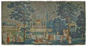 Panneau de Les Rives du Bosphore, 1828 - French School