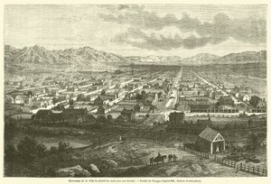 Panorama de la ville du grand lac Salé (cité des Saints) - French School