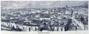 Panorama de Puebla, Mexique central, de The Ancient Cities of the New World, par Claude-Joseph-Désiré Charnay, pub. 1887 - French School