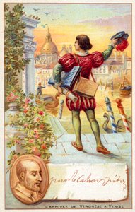 Paolo Veronese arrivant à Venise - French School