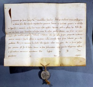 Bulle papale du pape Innocent IV (d.1254) contre les Albigeois - French School