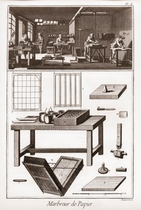 Marbrure de papier - La Grande Encyclopédie, ou Dictionnaire Raisonné des Sciences, des Arts et des Métiers (Encyclopédie ou Dictionnaire des Sciences, Arts et Métiers) par Denis Diderot (1713-1784) et Jean d