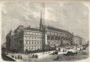 Paris - nouvelle façade du palais de justice, construite par Joseph-Louis Duc (1802-1879) - French School