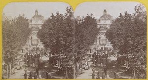 Paris, Jardin public des Arts et Métiers, vue stéréoscopique, vers 1860