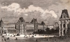 Paris Le Louvre - gravure dans "La France illustrée: géographie, histoire, administration statistique" par V.A. Malte-Brun. 1884 - French School