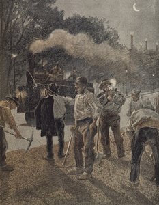 Paris, travail de nuit, fin du XIXe siècle - French School