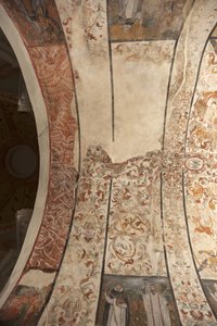 Église paroissiale (Església de la Mare de Déu de Solers). Intérieur. La nef, les plafonds. Peintures murales. XVIe siècle (?). - French School
