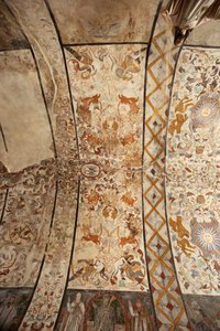 Église paroissiale (Església de la Mare de Déu de Solers). Intérieur. La nef, les plafonds. Peintures murales. 16ème siècle (?) - French School
