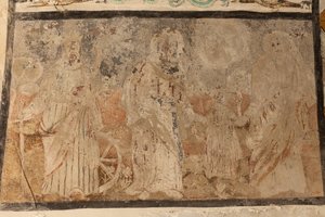 Église paroissiale (Església de la Mare de Déu de Solers). Intérieur. Les nefs. Peintures murales. Détail. 16ème siècle (?)