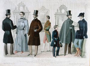 Planche de mode parisienne pour le Bulletin de la Mode, New York, février 1858 - French School