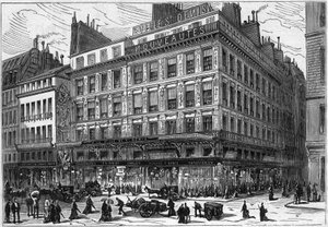 Grands magasins parisiens : vue extérieure de la "Cité de Saint Denis", à l