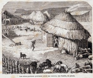 Les habitants parisiens pouvaient avoir une maison, une famille, un pécule (habitants gaulois de Lutèce) - dans "Paris à travers les siècles" - French School