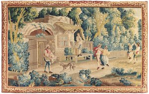 Tapisserie pastorale, Aubusson, milieu du XVIIIe siècle - French School