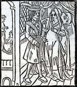Pathelin et Guillemette, de La Farce de Maître Pierre Pathelin - French School