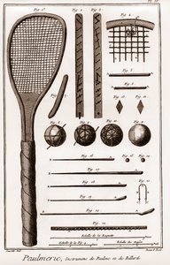 Paulmerie - Jeu de paume - Paulme et instruments de billard - jeu de paume battoirs - La Grande Encyclopédie, ou Dictionnaire Raisonné des Sciences, des Arts et des Métiers (Encyclopédie ou Dictionnaire des Sciences, Arts et Métiers) par Denis Diderot (171 - French School