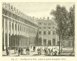 Pavillon de la Paix, contre la galerie Beaujolais, 1815 - French School
