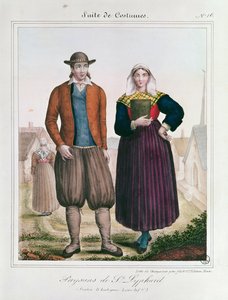 Paysans de Saint-Lyphard, de Les Costumes Bretons de Charpentier - French School