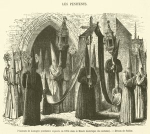 Pénitents de Limoges, costumes exposés en 1874 dans le Musée historique du costume