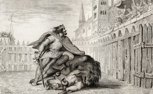 Pépin III (714-68) le Bref avec le Lion et le Taureau, de 