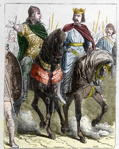Pépin II de Herstal, dit Pépin le Gros ou Pépin le Jeune (645-714) avec Clovis III, roi des Francs de 691 à 695 - French School