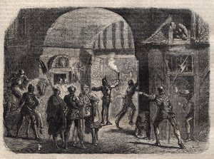 Perrinet Leclerc ouvrant de nuit la porte de Buci, à Paris, aux Bourguignons, le 29 mai - French School